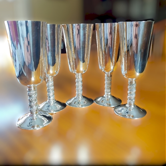 ANGULO Other - Silverplated Angulo Chalises Home Accent Neutral Rustic Living Room Decor